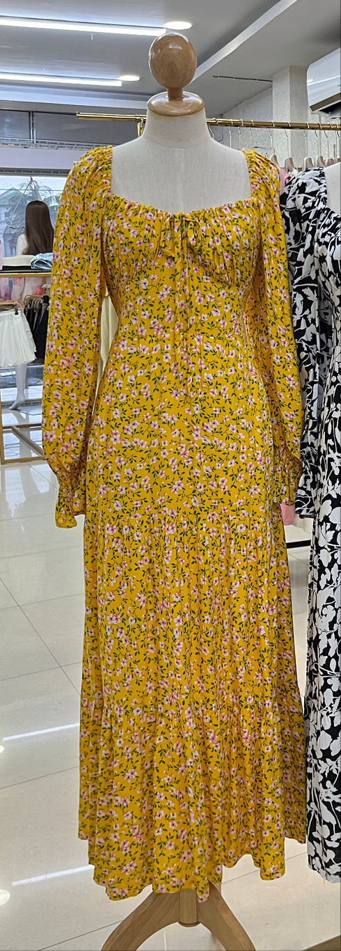 Summer Cotton Long Sleeves Maxi Dress